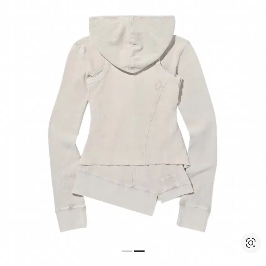 [BUNJANG] MSCHF Layered Waffle Hoodie Set - Bleached Beige / 미스치프 레이어드 와플 후드 세트 블리치드 베이지