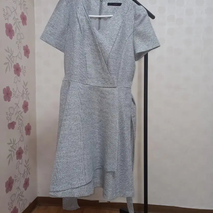 [BUNJANG] SOUP Gray Midi Dress with Waist Tie / SOUP 그레이원피스