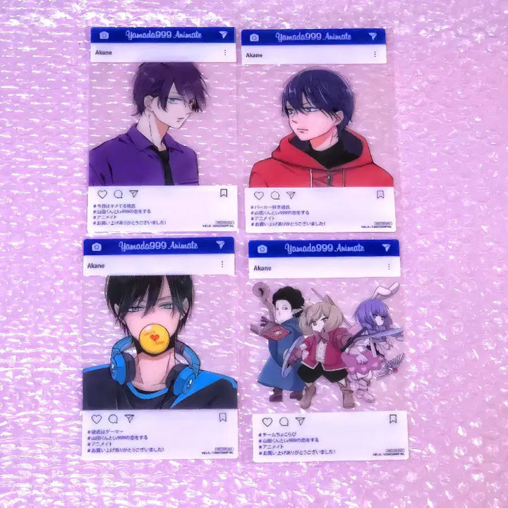 [BUNJANG] Yamada-kun to Lv999 no Koi wo Suru SNS-style Clear Card Bundle Set (4 Cards) / (일괄) 야마다군과 lv999의 사랑을 하다 SNS풍 클리어카드 4장