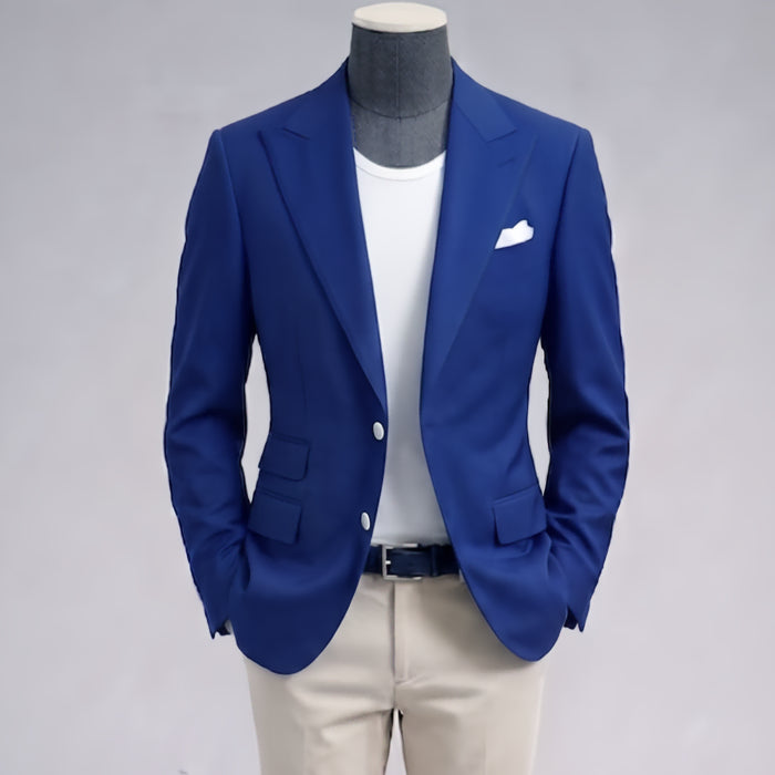 [BUNJANG] Vanhart di Albazar Wide Peak Lapel Blue Blazer Jacket / 반하트 디 알바자 / 와이드 피크드라펠 블루 블레이져 자켓 / 103