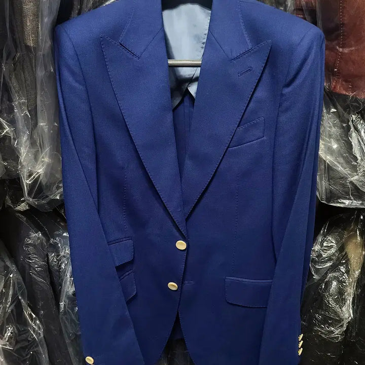 [BUNJANG] Vanhart di Albazar Wide Peak Lapel Blue Blazer Jacket / 반하트 디 알바자 / 와이드 피크드라펠 블루 블레이져 자켓 / 103