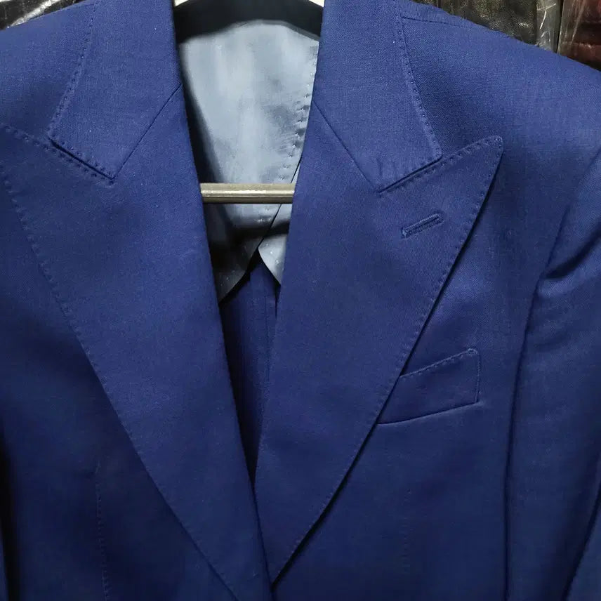 [BUNJANG] Vanhart di Albazar Wide Peak Lapel Blue Blazer Jacket / 반하트 디 알바자 / 와이드 피크드라펠 블루 블레이져 자켓 / 103