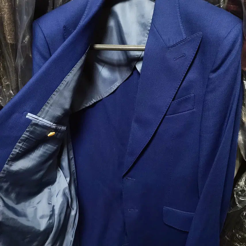 [BUNJANG] Vanhart di Albazar Wide Peak Lapel Blue Blazer Jacket / 반하트 디 알바자 / 와이드 피크드라펠 블루 블레이져 자켓 / 103