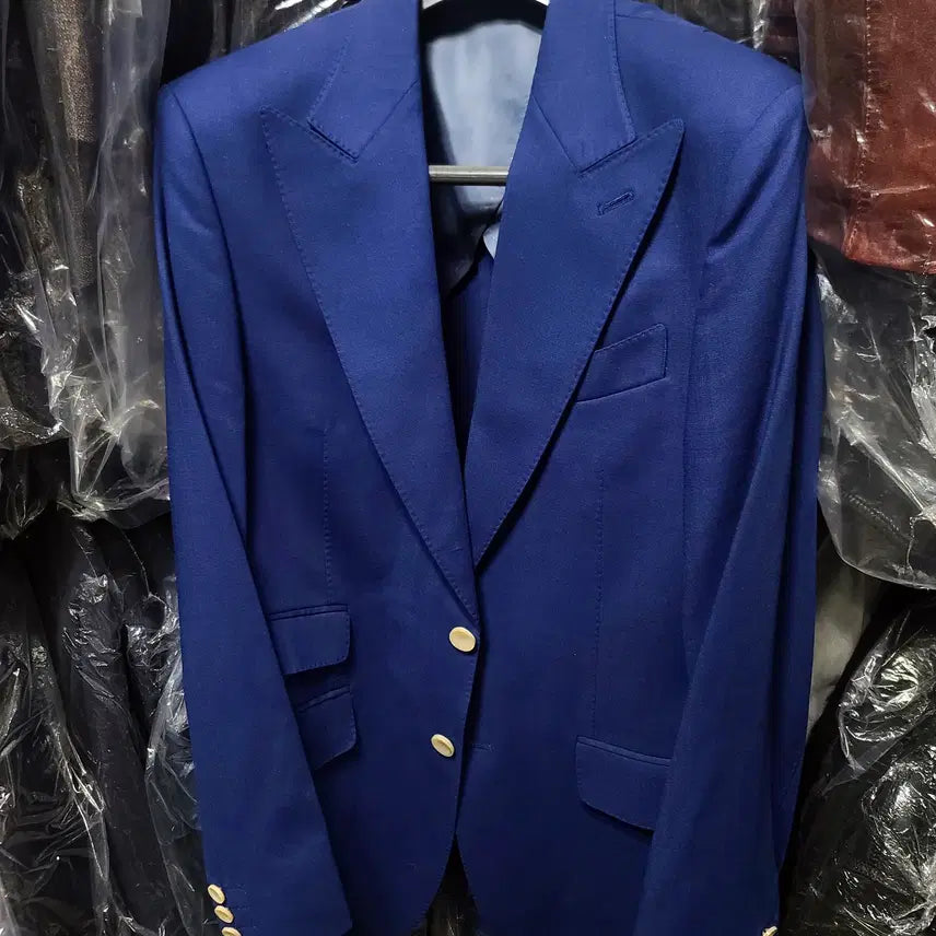 [BUNJANG] Vanhart di Albazar Wide Peak Lapel Blue Blazer Jacket / 반하트 디 알바자 / 와이드 피크드라펠 블루 블레이져 자켓 / 103