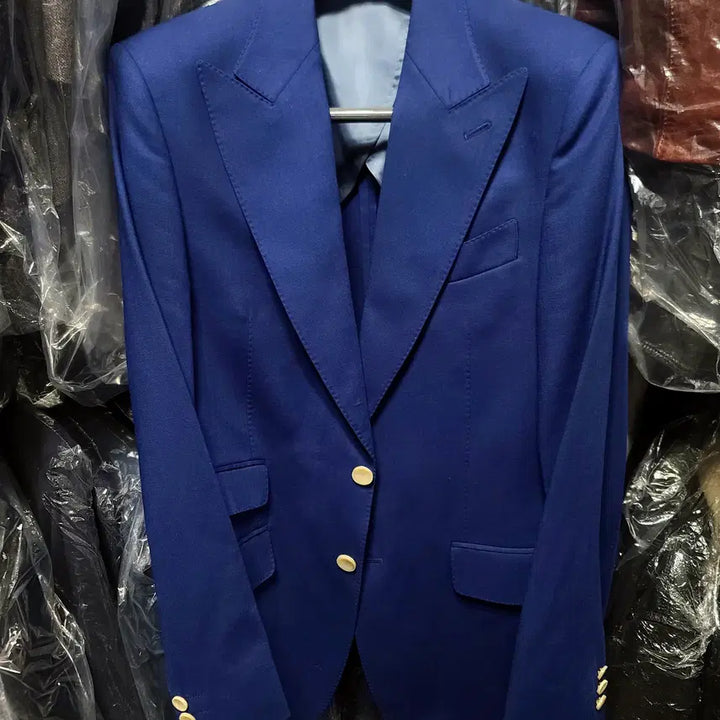 [BUNJANG] Vanhart di Albazar Wide Peak Lapel Blue Blazer Jacket / 반하트 디 알바자 / 와이드 피크드라펠 블루 블레이져 자켓 / 103