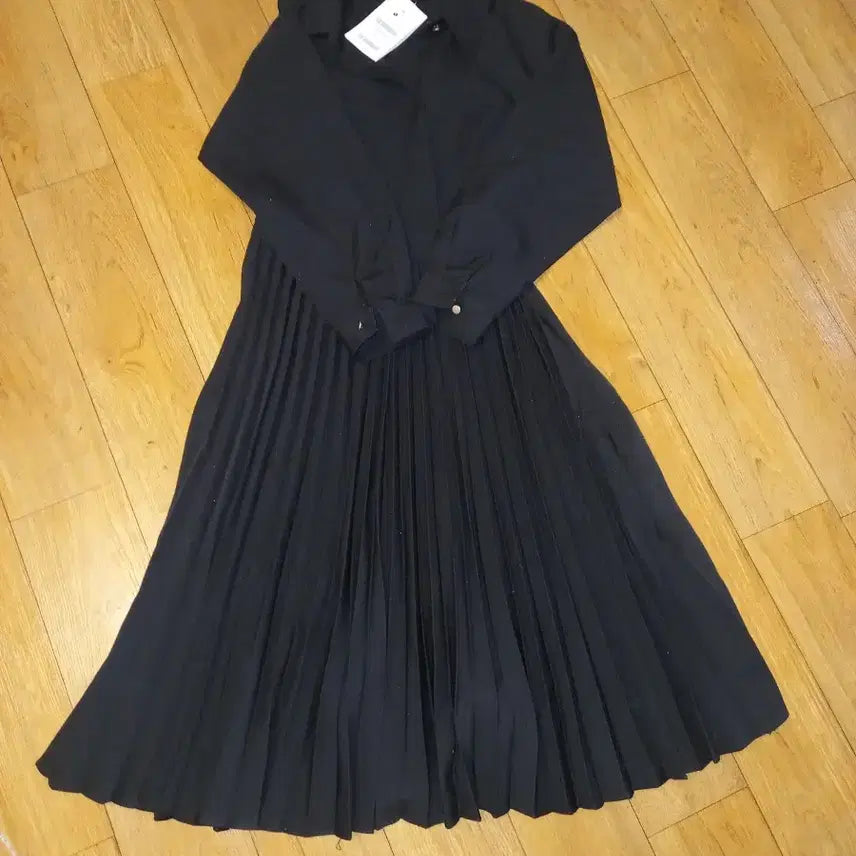 [BUNJANG] Black Pleated Long Dress / w9블랙주름원피스