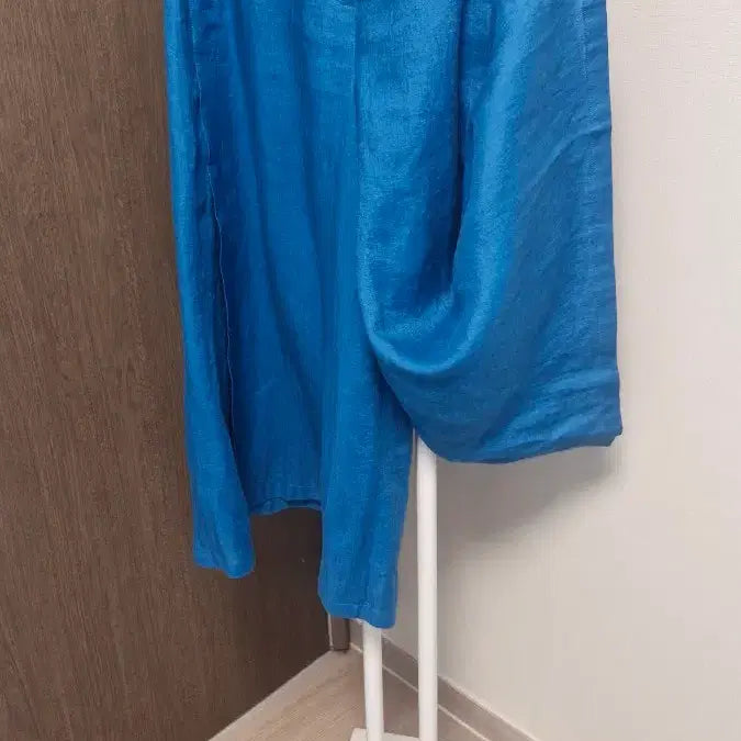 [BUNJANG] Stefanel Blue Linen Wide Culottes Pants (Size 77) / 스테파넬(77)블루 린넨 와이드 큐롯 팬츠