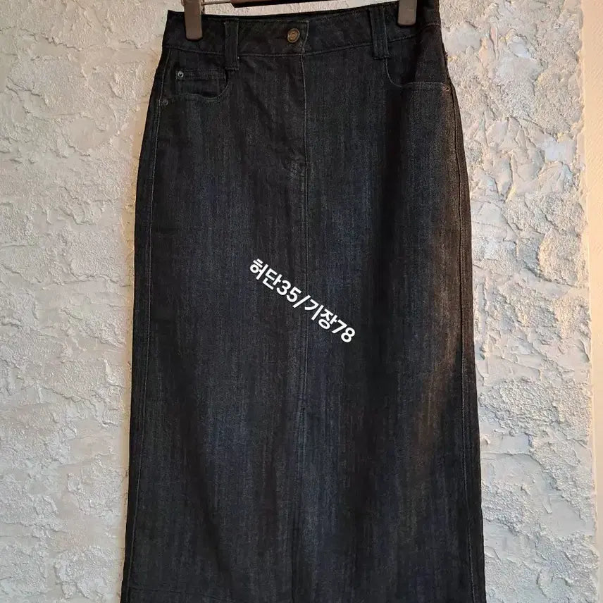 [BUNJANG] Tweed Jacket &amp; Denim Skirt Set (Sizes 55-66) / 2종셋업(55~66) 펄감있는 트위트자켓/ 데님롱스커트 셋업