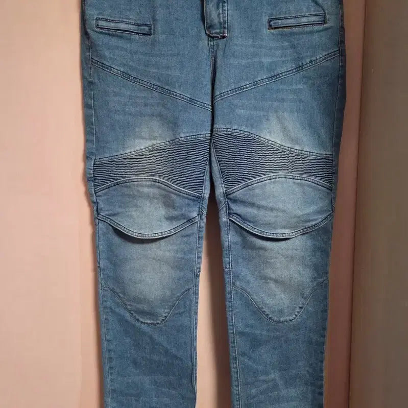 [BUNJANG] MOTO Rider Light Blue Denim Pants / MOTO 라이트 블루 라이더진 데님 팬츠