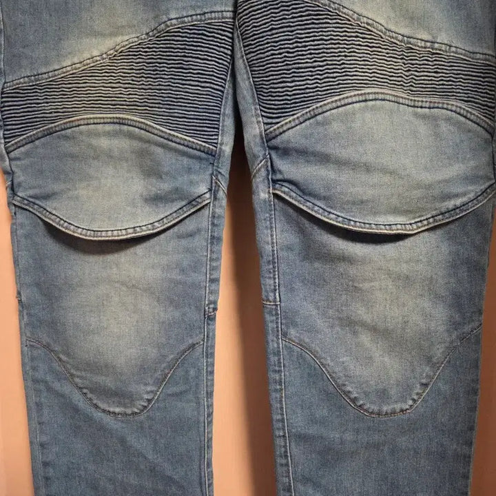 [BUNJANG] MOTO Rider Light Blue Denim Pants / MOTO 라이트 블루 라이더진 데님 팬츠