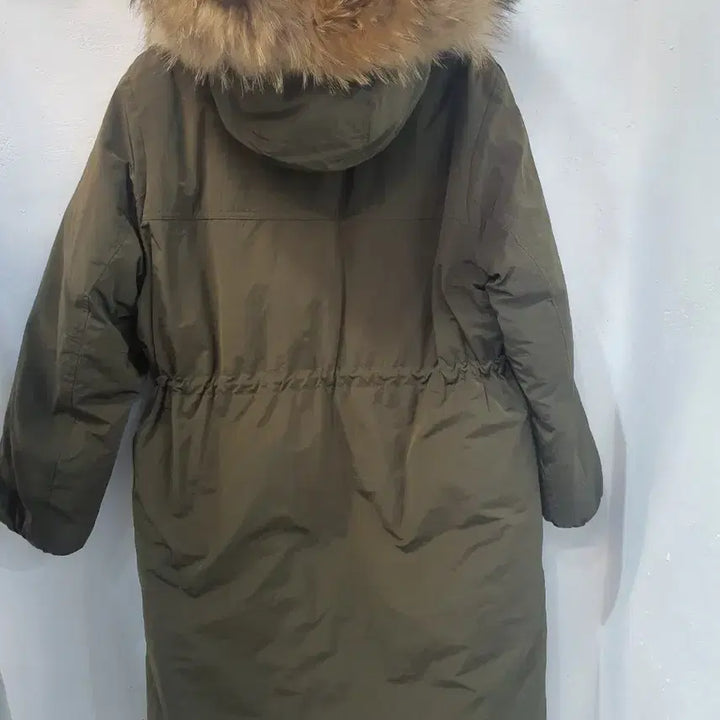 [BUNJANG] VOV Khaki Goose Down Long Padding with Racoon Fur Hood / 보브 카키색  구스다운 롱 패딩  라쿤털 후드