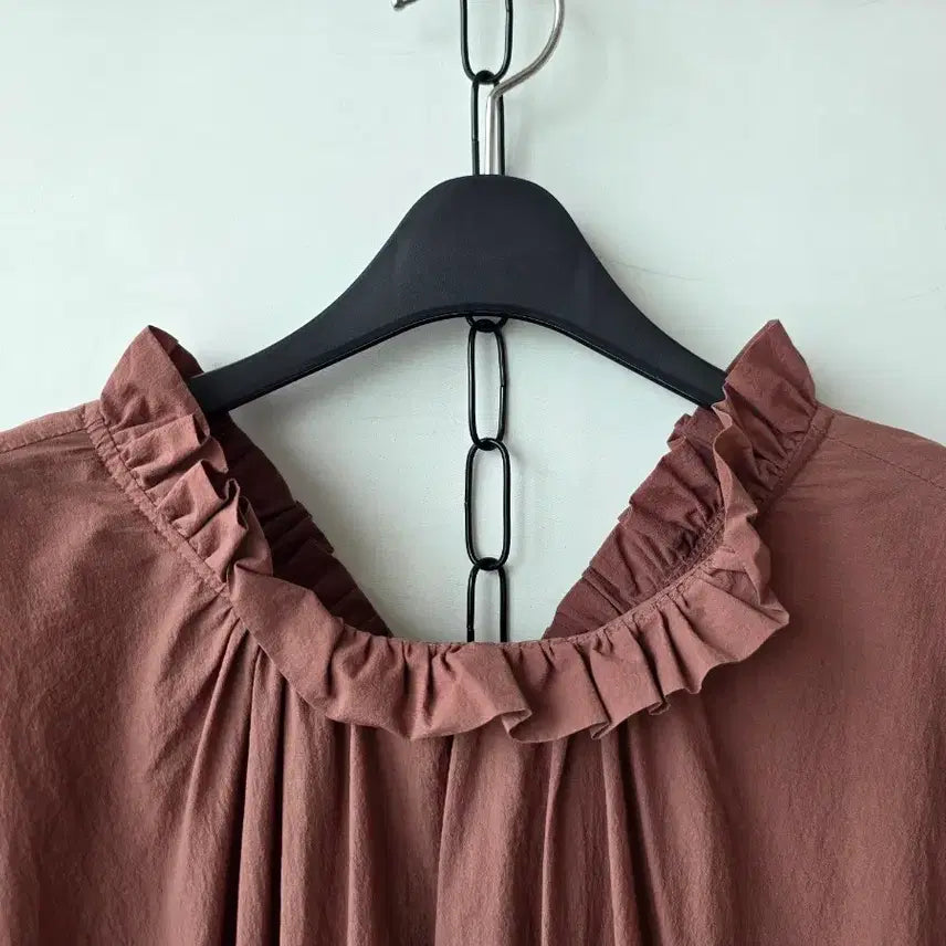 [BUNJANG] Brown Banding Twill Dress / F/브라운 밴딩 바스락원피스
