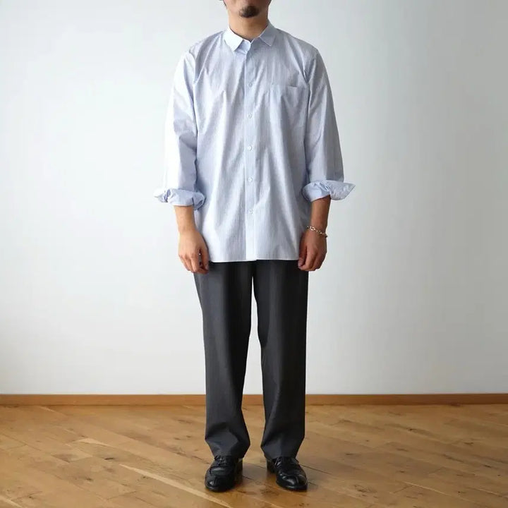 [BUNJANG] Aton "Gi-ja" Cotton Stripe Shirt L / aton 에이톤 기자 코튼 스트라이프 셔츠 L