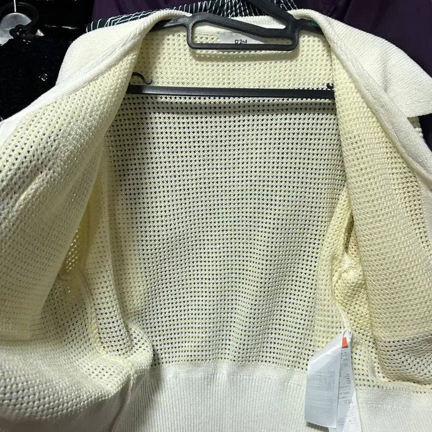 [BUNJANG] Ozcece Short Sleeve Knit Cardigan Ivory/Light Yellow / 한섬 오즈세컨 반팔 니트 가디건 프리사이즈
