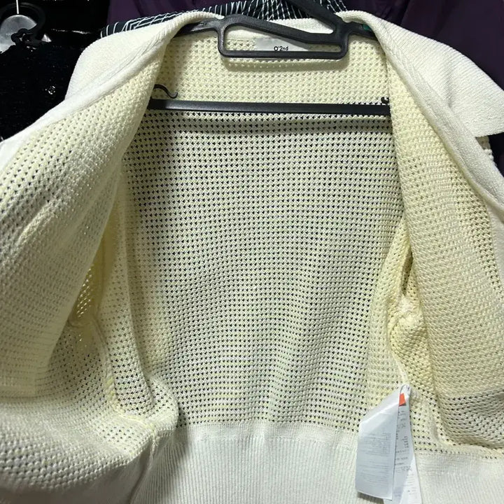 [BUNJANG] Ozcece Short Sleeve Knit Cardigan Ivory/Light Yellow / 한섬 오즈세컨 반팔 니트 가디건 프리사이즈
