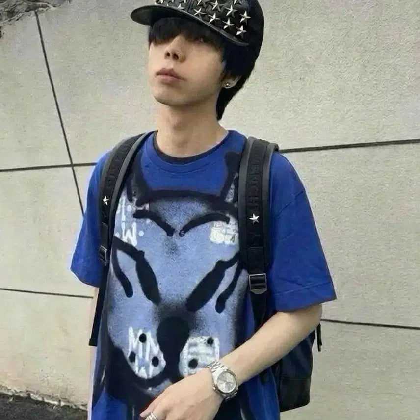 [BUNJANG] Givenchy x Chito Washed Blue Graffiti T-shirt / 지방시 x 치토 워싱 블루 그래피티 반팔티