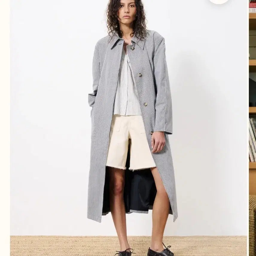 [BUNJANG] French Brand Trench Coat XS / 프랑스브랜드 트렌치코트 XS (박스형 새옷)