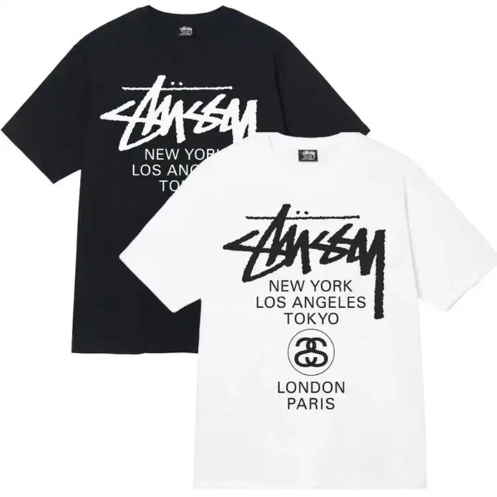 [BUNJANG] Stussy World Tour T-Shirt Cotton 100% Short Sleeve / 