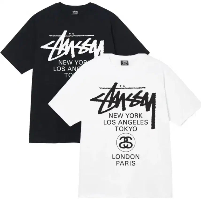 [BUNJANG] Stussy World Tour T-Shirt Cotton 100% Short Sleeve / 