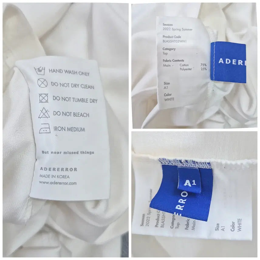 [BUNJANG] ADER ERROR Distorted Logo Stitch Hole T-shirt / 아더에러 디스토트 로고 스티치 홀 반팔티 A1