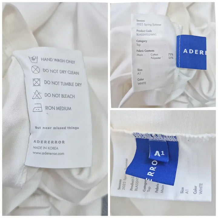 [BUNJANG] ADER ERROR Distorted Logo Stitch Hole T-shirt / 아더에러 디스토트 로고 스티치 홀 반팔티 A1