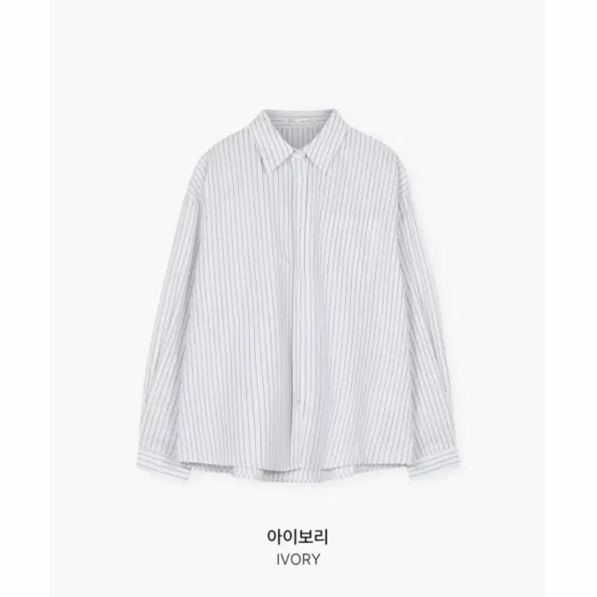 [BUNJANG] Baye Deli Oa Stripe Lettering Oversized Shirt Ivory / 새상품) 베이델리 오아 스트라이프 레터링 오버핏 셔츠 아이보리