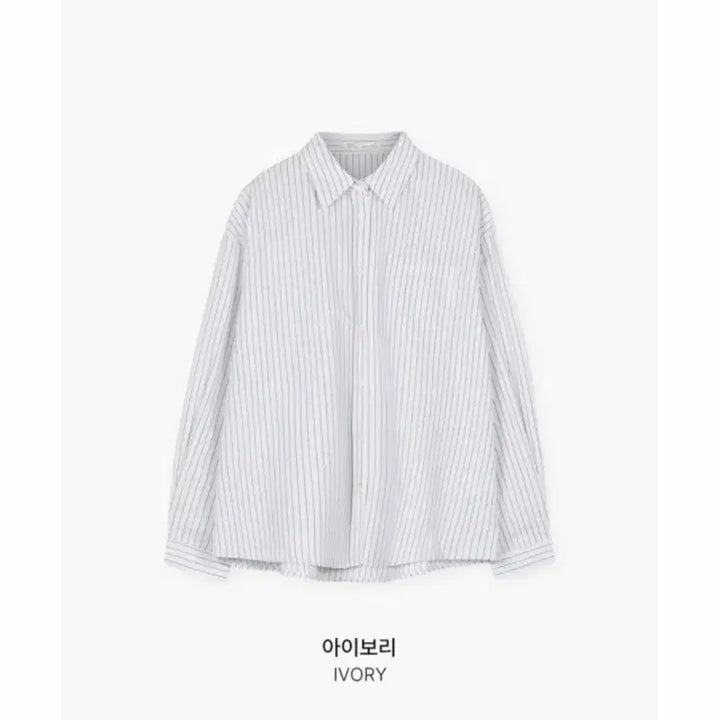 [BUNJANG] Baye Deli Oa Stripe Lettering Oversized Shirt Ivory / 새상품) 베이델리 오아 스트라이프 레터링 오버핏 셔츠 아이보리