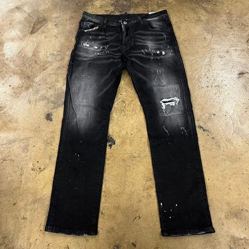 [BUNJANG] Dsquared2 Black Paint Denim / [정품/50] 디스퀘어드2 블랙 페인트 데님