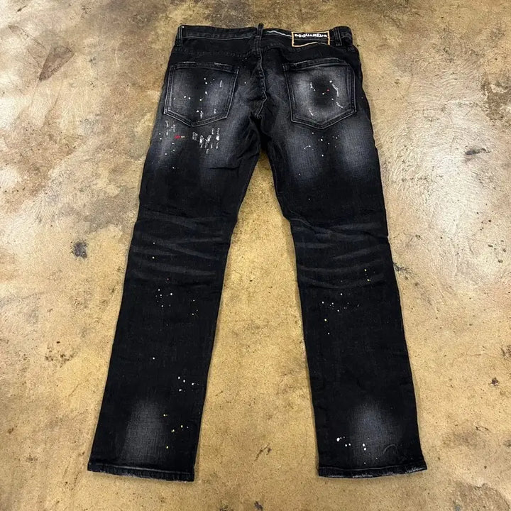 [BUNJANG] Dsquared2 Black Paint Denim / [정품/50] 디스퀘어드2 블랙 페인트 데님