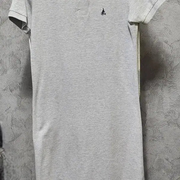 [BUNJANG] Beanpole Gray Short Sleeve Collar Midi Dress / 빈폴 그레이 반팔 카라 원피스