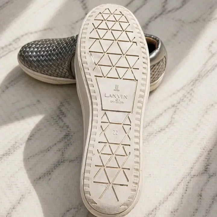 [BUNJANG] Lanvin en Bleu Mesh Slip-On Sneakers Silver / (정품) 랑방온블루 메쉬 슬립온 실버 / 22 (215~220)