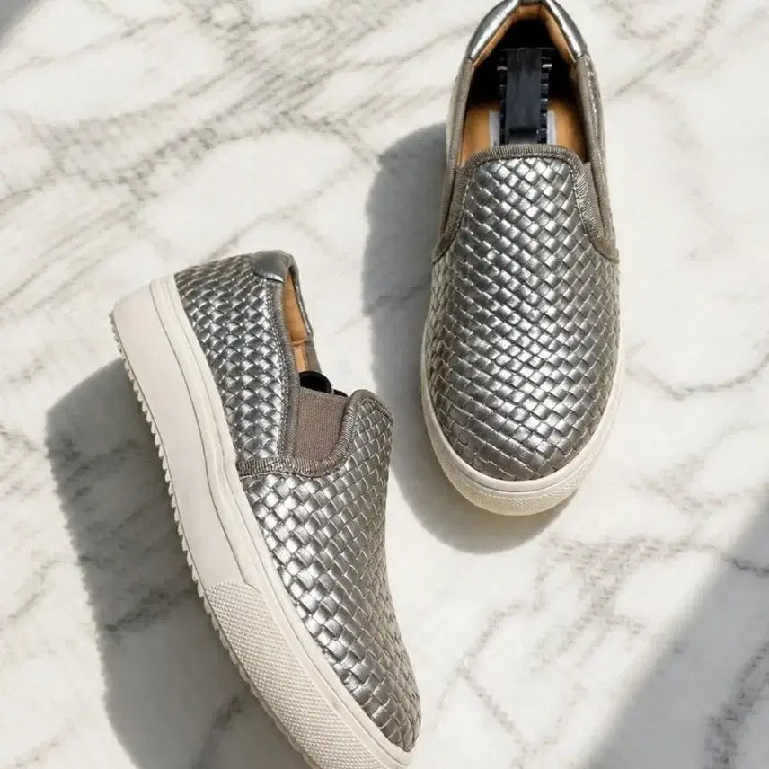 [BUNJANG] Lanvin en Bleu Mesh Slip-On Sneakers Silver / (정품) 랑방온블루 메쉬 슬립온 실버 / 22 (215~220)