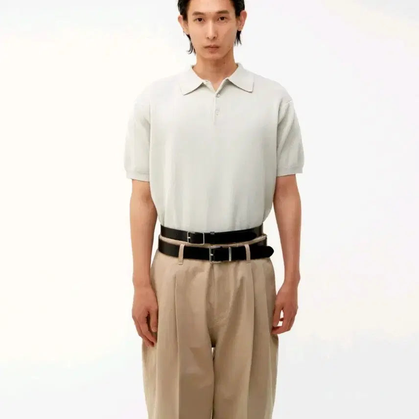 [BUNJANG] Coar Compact Sandy Polo Knit Light Gray / [쿠어]컴팩트 샌디 폴로 니트 라이트 그레이