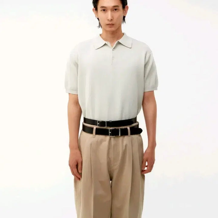 [BUNJANG] Coar Compact Sandy Polo Knit Light Gray / [쿠어]컴팩트 샌디 폴로 니트 라이트 그레이