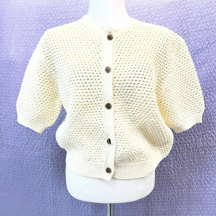[BUNJANG] The Cashmere Cotton Knit Cardigan Ivory / 24년보관만함더캐시미어 코튼 니트 반팔 가디건 85 아이보리 새옷급