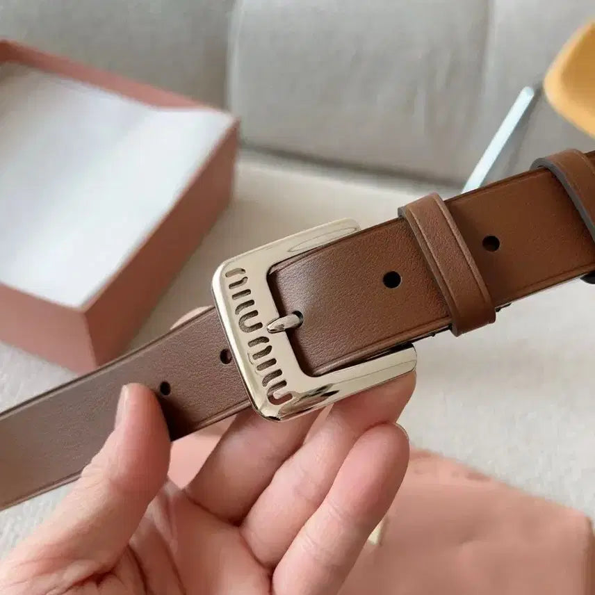 [BUNJANG] Miu Miu Logo Mini Buckle Belt Black 80cm 3.0cm Width / 미우미우 로고 미니 버클 블랙 여성 벨트 80 폭3.0cm