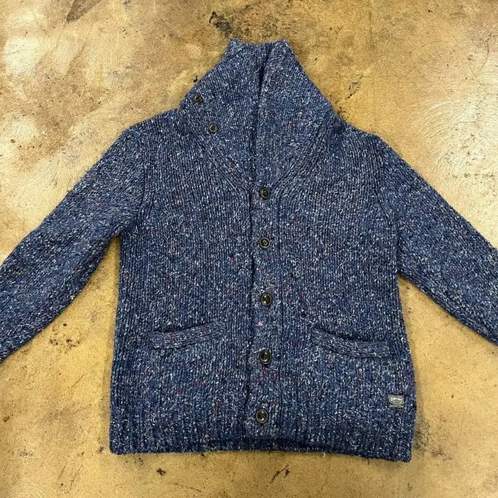 [BUNJANG] Polo Ralph Lauren Denim &amp; Supply Blue Cable Knit Cardigan / [정품] 폴로 데님앤서플라이 랄프로렌 블루 꽈배기 니트 가디건