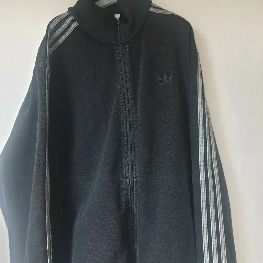 [BUNJANG] Adidas Denim Firebird Jacket XL Black / 아디다스 데님 자켓 파이어버드 XL 블랙
