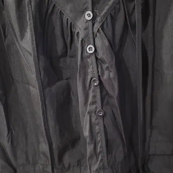 [BUNJANG] Black Long Sleeve Blouse Shirt / 검정색 롱 슬리브 블라우스 셔츠