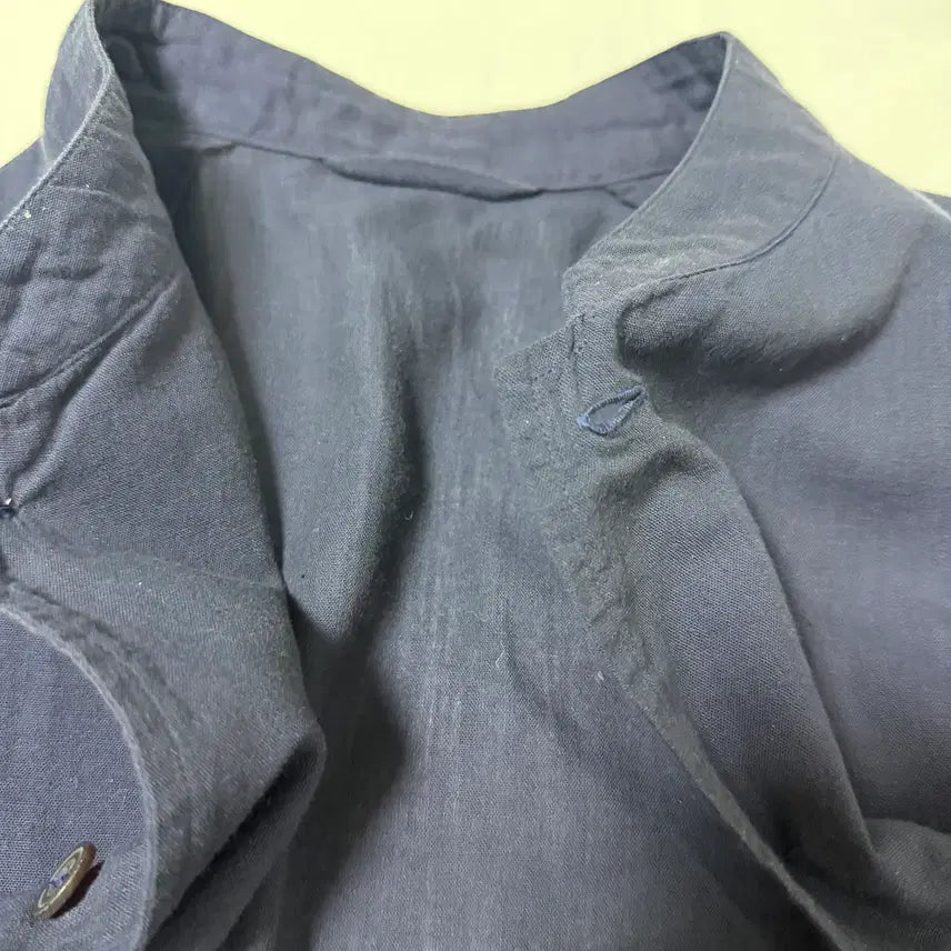 [BUNJANG] COMOLI Band Collar Shirt Navy / 코모리(COMOLI) 밴드 칼라 셔츠