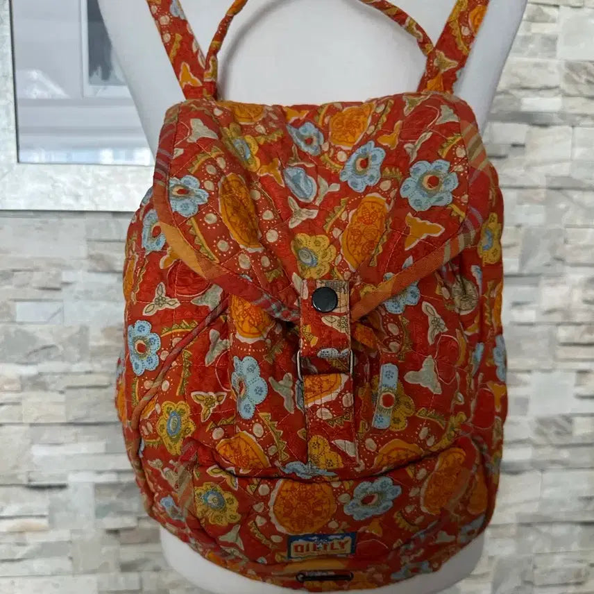 [SOLD OUT] 오일릴리 꽃무늬 퀼팅 백팩