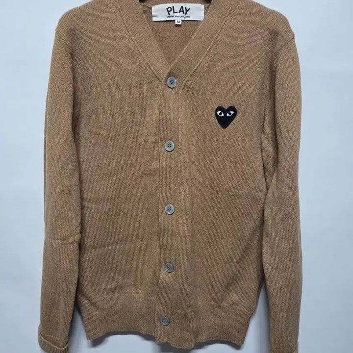 [BUNJANG] Comme des Garçons Black Heart Badge Cardigan / (M)  꼼데  블랙와펜 가디건