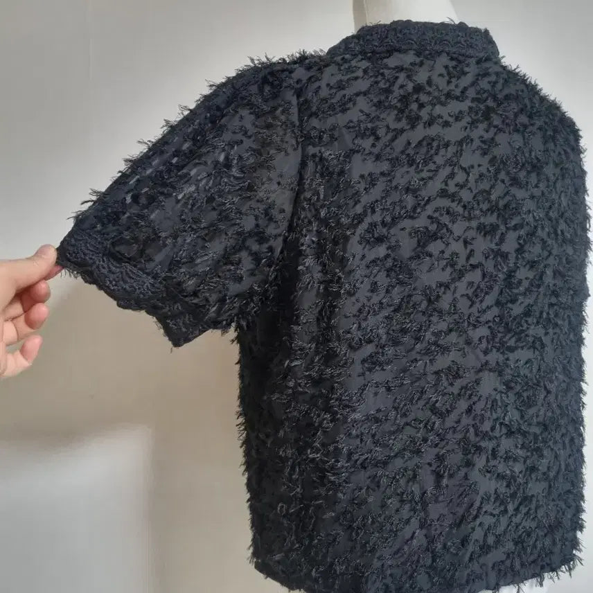 [BUNJANG] Black Pearl Button Blouse / 블랙 펄 버튼 블라우스