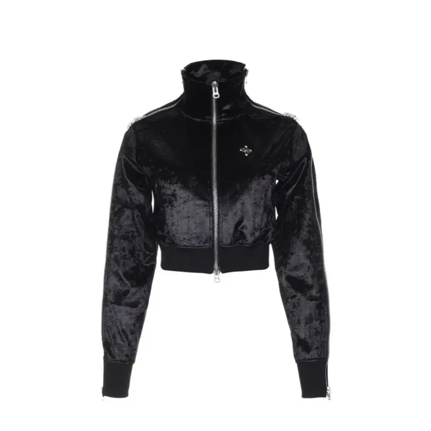 [BUNJANG] Surgery Velvet Crop Track Jacket / Surgery 여성 벨벳 자켓