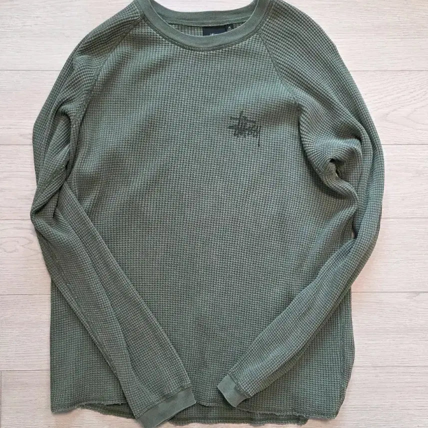 [BUNJANG] Stussy Raglan Thermal Long Sleeve Crewneck / 스투시 래글런 써멀 롱슬리브 크루 파인