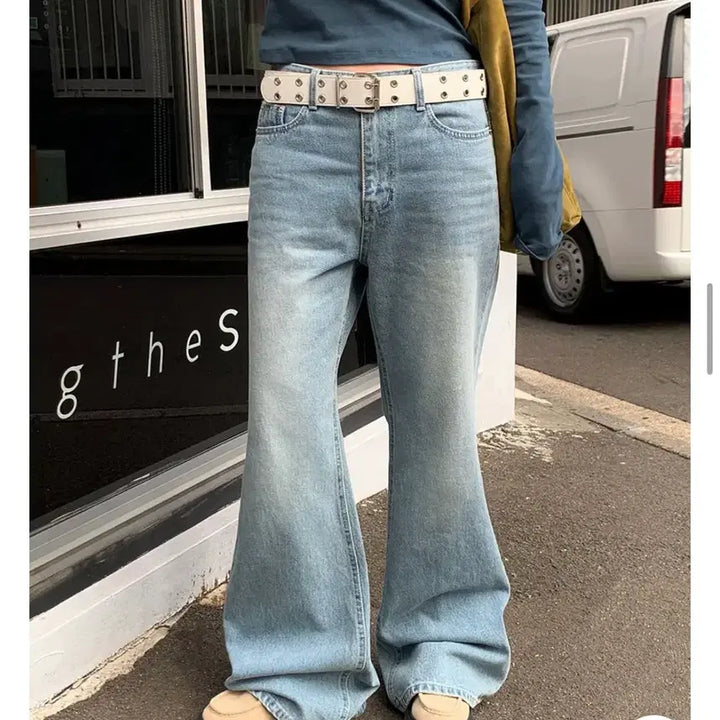 [BUNJANG] Bae Deli Niels Logo Semi Bootcut Denim Pants (Light Wash) XS / 베이델리 니엘 로고 세미 부츠컷 데님 팬츠(연청)xs
