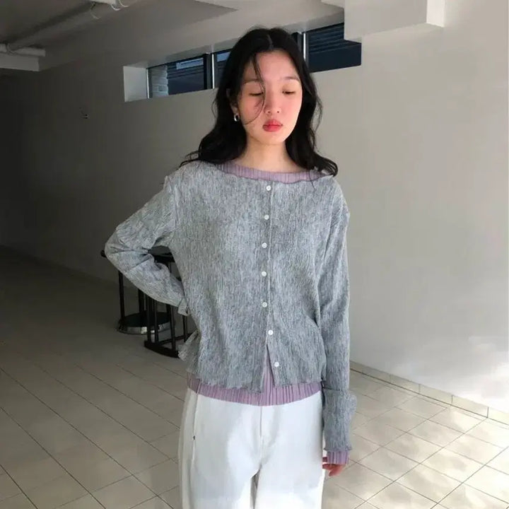 [BUNJANG] Weather Pleats Cardigan / 웨더 플리츠 가디건/ 곰송이 가디건