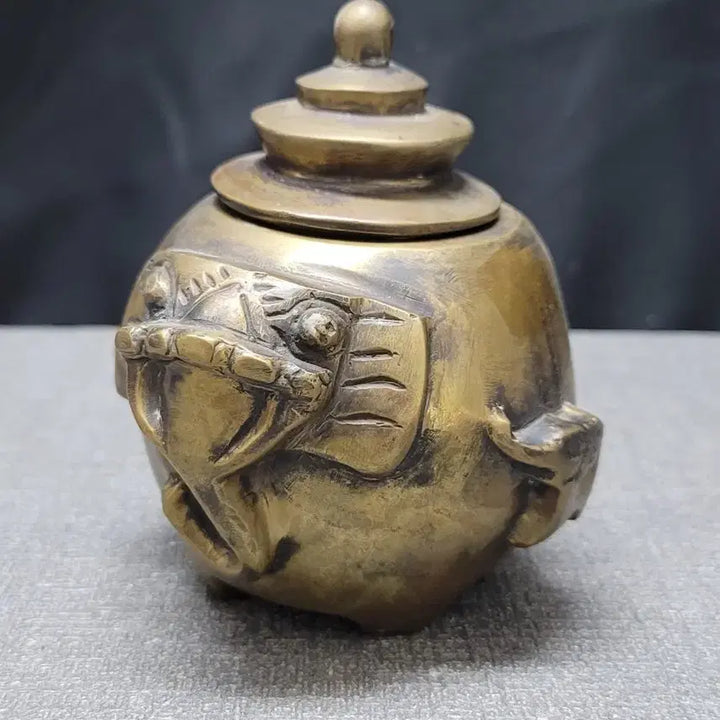 [BUNJANG] Solid Brass Elephant Incense Burner / 통동급 코끼리황동합