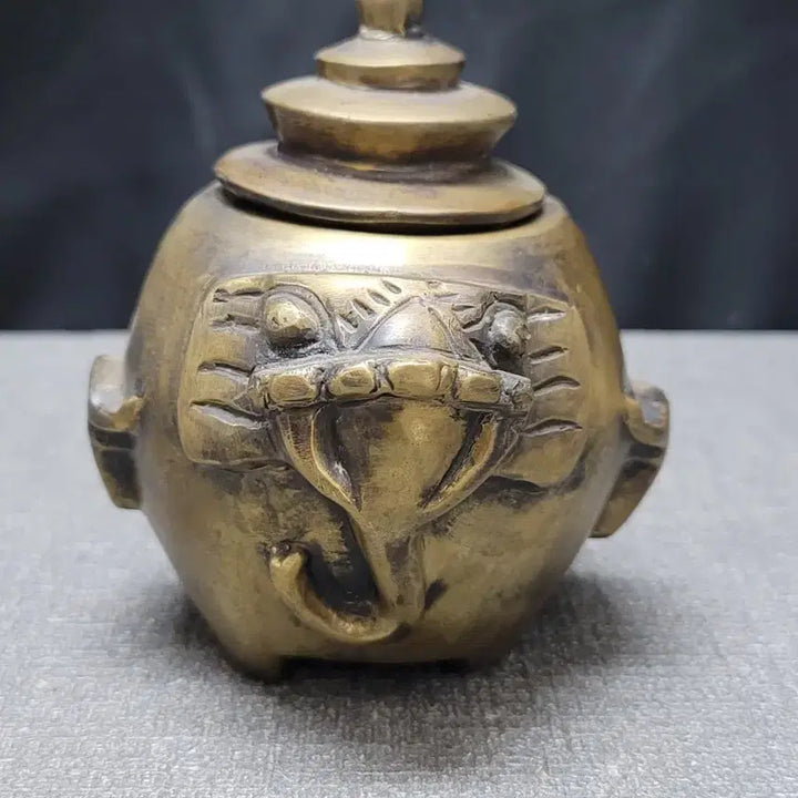 [BUNJANG] Solid Brass Elephant Incense Burner / 통동급 코끼리황동합