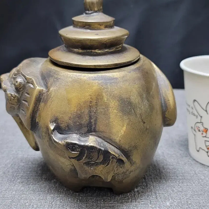 [BUNJANG] Solid Brass Elephant Incense Burner / 통동급 코끼리황동합
